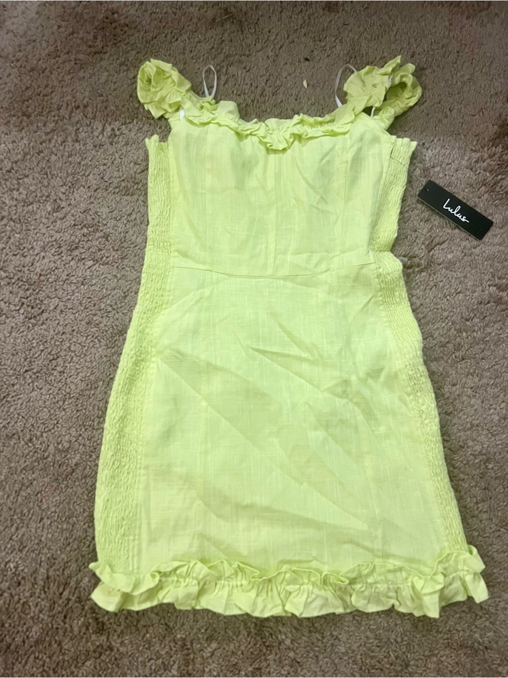 Lulu's Girls' Ruffle-Trim Sundress - Lemon Yellow